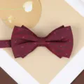Red patterned bow tie for men, elegant wedding suit accessory with textured floral fabric design. - Red Fish Pattern Bow Tie