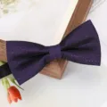 Men's purple patterned bow tie variant, elegant formal wear accessory for weddings. - Purple Small Plaid Bowtie