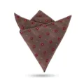 Elegante pañuelo de bolsillo marrón para hombre con motivo floral rojo para trajes formales. - Jacquard Marrón Dorado Pañuelo de Bolsillo