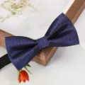 Dark blue patterned bow tie, classic formal neckwear accessory for men and women weddings. - Purple Large Plaid Bowtie