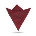 Pañuelo de bolsillo rojo para hombre con patrón de hojas negras, elegante para traje. - Sombra de Pino Rojo Vino Pañuelo