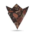 Pañuelo de bolsillo marrón con flores para hombre traje boda accesorio de negocios - Fondo de Tinta Ramas de Otoño Pañuelo