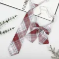 Japanese JK DK plaid necktie and bow set for school uniform shirts in red and light blue. - JK020 Goldfish Princess