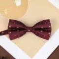 Burgundy bow tie for men, elegant wedding groom and groomsmen suit accessory with subtle pattern. - Wine Red Concentric Circle Bowtie