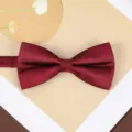 Wine Red Textured Bowtie for Men Wedding Groom Groomsmen Formal Suit Party Accessories SKU - Wine Red Small Grid Dot Bowtie