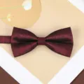 Burgundy dotted bow tie for men wedding suit groom fashion accessory variant product view - Wine Red Starry Bowtie