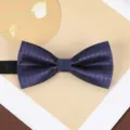 Dark blue patterned bow tie for men, stylish formal wear accessory with geometric pattern design. - Purple Large Plaid Bowtie