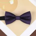 Purple patterned bow tie for men, elegant wedding and formal wear accessory with texture. - Purple Small Plaid Bowtie