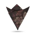 Elegante pañuelo de bolsillo hombre marrón jacquard floral para traje accesorio - Panorama Café Oscuro Pañuelo de Bolsillo
