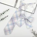 Japanese style JK DK plaid tie and bow set, pre-tied school uniform accessories for daily wear. - JK056 Sheng Sheng Plaid