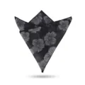 Elegante pañuelo de bolsillo para hombre con diseño floral, pañuelo negro para traje. - Pintura de Tinta Artística Pañuelo de Bolsillo