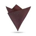 Elegante pañuelo de bolsillo marron rojo con topos dorados para traje de novio hombre. - Marrón Oscuro Tejido de Estrellas Pañuelo