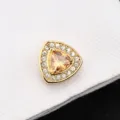 Boutons de manchette de luxe dorés pour homme avec cristaux triangulaires pour chemise élégante - Cristal Plaqué Or