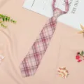 JK Japanese style plaid pre-tied necktie for women students cute uniform accessory - JK006 Drifting Snow Necktie