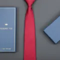 Red striped business necktie with gift box, classic formal wear accessory for men. - Twill Zipper Style (Long Gift Box) / 8cm Wide / Burgundy
