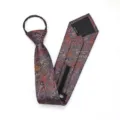 Zipper tie for men lazy necktie paisley blue red business formal wear wedding party - Zipper Pre-Tied Necktie / 8cm / Lucky Cloud Phoenix