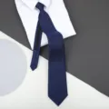 Men's blue striped zipper tie, easy wear no-tie design for business formal wear and wedding suits. - 8cm Blue Patterned Zipper