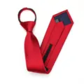 Corbata roja con cremallera, corbata preatada para negocios y ocasiones formales de moda. - Corbata Preanudada con Cremallera / 8cm / Rojo Brillo Brillante