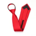 Corbata roja con cremallera para hombres y mujeres, corbata preanudada para la oficina. - Corbata Preanudada con Cremallera / 8cm / Rojo Brillante