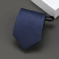Moderna corbata con cremallera azul, elegante corbata estrecha de negocios para hombres. - Estilo Geométrico Copo de Nieve / 8cm / Azul
