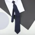Navy blue zipper tie for men business wear with subtle stripe pattern stylish and easy to use - 8cm Navy Meteor Zipper