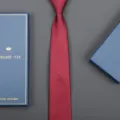 Wine red textured necktie with elegant blue gift box, perfect for formal business events. - Zipper Style (Long Gift Box) / 8cm Wide / Retro Burgundy