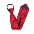 Corbata roja con cremallera preanudada para hombres y mujeres, ideal para negocios y bodas. - Corbata Preanudada con Cremallera / 8cm / Modelo D02