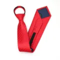 Corbata Roja con Cremallera Lisa Preatada Corbata Perezosa Hombre Boda Variante Color - Corbata Preanudada con Cremallera / 8cm / Modelo D04