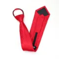 Corbata roja con cremallera y diseño paisley para hombre traje formal de boda negocios - Corbata Preanudada con Cremallera / 8cm / Modelo D05