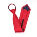 Corbata con cremallera roja para hombre y mujer, corbata de negocios preanudada. - Corbata Preanudada con Cremallera / 8cm / Modelo D08