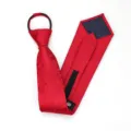 Corbata con cremallera roja para hombre, corbata fácil con diseño de rosas para negocios. - Corbata Preanudada con Cremallera / 8cm / Modelo D10