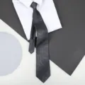 Dark grey patterned zipper tie variant, stylish abstract line design for men business wear. - 8cm Gray Twisted Texture Zipper