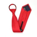 Corbata con cremallera roja para hombres y mujeres, corbata formal de negocios boda. - Corbata Preanudada con Cremallera / 8cm / Modelo D19