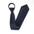 Corbata con cremallera azul oscuro para hombre negocios formal, corbata fácil de usar elegante. - Corbata Preanudada con Cremallera / 8cm / Meteoro Azul Marino