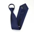 Corbata con cremallera a rayas azules para hombres, corbata de negocios fácil de usar. - Corbata Preanudada con Cremallera / 8cm / Raya Gruesa Azul