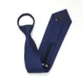 Corbata con cremallera de negocio preanudada para hombres y mujeres trabajo boda azul. - Corbata Preanudada con Cremallera / 8cm / Copo de nieve azul