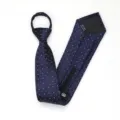 Corbata azul con cremallera para hombre elegante traje de negocios con lunares - Corbata Preanudada con Cremallera / 8cm / Pata de Gallo Floral Fina