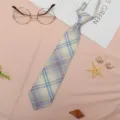JK Japanese style plaid necktie for school uniform shirt, pre-tied lazy bow tie cute. - JK056 Shengsheng Plaid Necktie