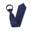 Corbata con cremallera hombre mujer negocios azul a rayas corbata facil boda entrevista - Corbata Preanudada con Cremallera / 8cm / Raya Azul Elegante