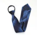 Corbata con cremallera de cuadros azules para hombre, prehecha, ideal para ropa formal. - Corbata Preanudada con Cremallera / 8cm / Nuevo 027