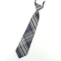 Japanese JK style plaid necktie, classic blue tartan pre-tied short tie for students. - Sun Sea Plaid Necktie