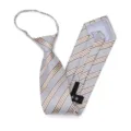 Corbata con cremallera hombre mujer negocios formal a rayas corbata estrecha elegante - Corbata Preanudada con Cremallera / 8cm / Modelo L027