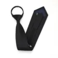 Corbata negra con cremallera para hombres y mujeres, corbata prehecha para negocios. - Corbata Preanudada con Cremallera / 8cm / Meteoro Negro