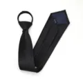 Corbata negra con cremallera para hombres y mujeres, corbata prehecha para negocios y bodas. - Corbata Preanudada con Cremallera / 8cm / Negro Moda Clásico