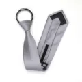 Corbata gris con cremallera para hombre negocios formal pre atada corbata elegante boda entrevista. - 8cm Gris Claro Raya Fina Cremallera