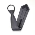 Corbata con cremallera gris oscuro para hombres mujeres negocios formal boda elegante - 8cm Gris Oscuro Raya Fina Cremallera