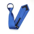 Corbata azul con cremallera para hombres, diseño práctico preanudado para oficina y trabajo. - 8cm sapphire blue solid color zipper