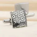 Boutons de manchette carres geometriques en metal pour homme, accessoire chemise affaires. - Losange Argent