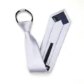 Corbata plateada con cremallera hombre negocios prehecha traje boda formal estilo - 8cm Plateado Sólido Cremallera