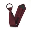 Corbata con cremallera burdeos para hombres y mujeres, corbata preatada para uso formal de negocios. - 8cm Estable Rojo Vino Cremallera